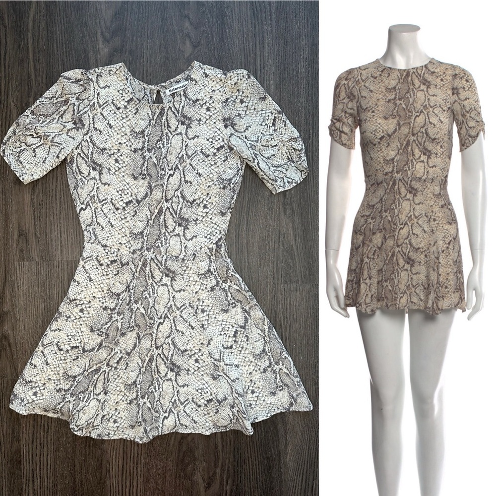 Reformation Gracie Snake Print Python Micro Mini Dress Size 0